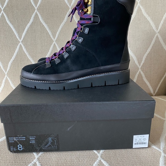 J Crew Suede and Leather Laceup Combat Boots NWT! - Picture 5 of 8